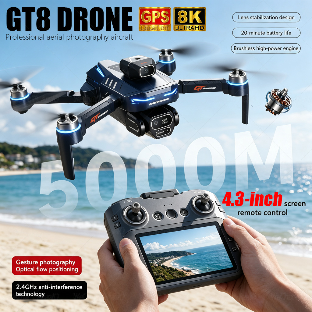 Drone Camera Lens - YENİ GT8 HD RC Drone 4K
