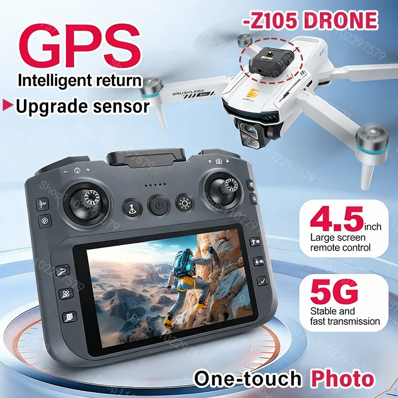 Drone Camera Vlog - Z105 Drone RC Quadcopter, Fırçalı Motorlu,