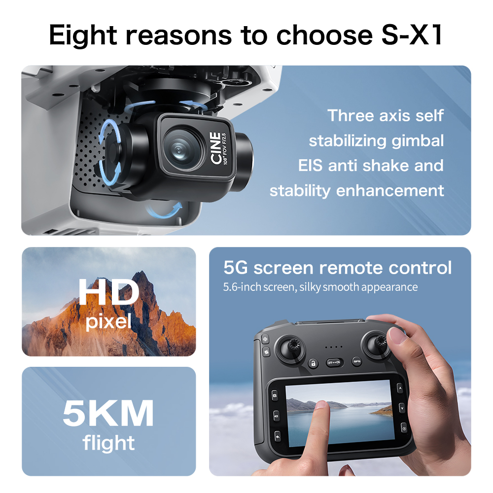 Orijinal S-X1 GPS Katlanabilir - Drone Camera With Gimbal incelemesi ve fiyatı